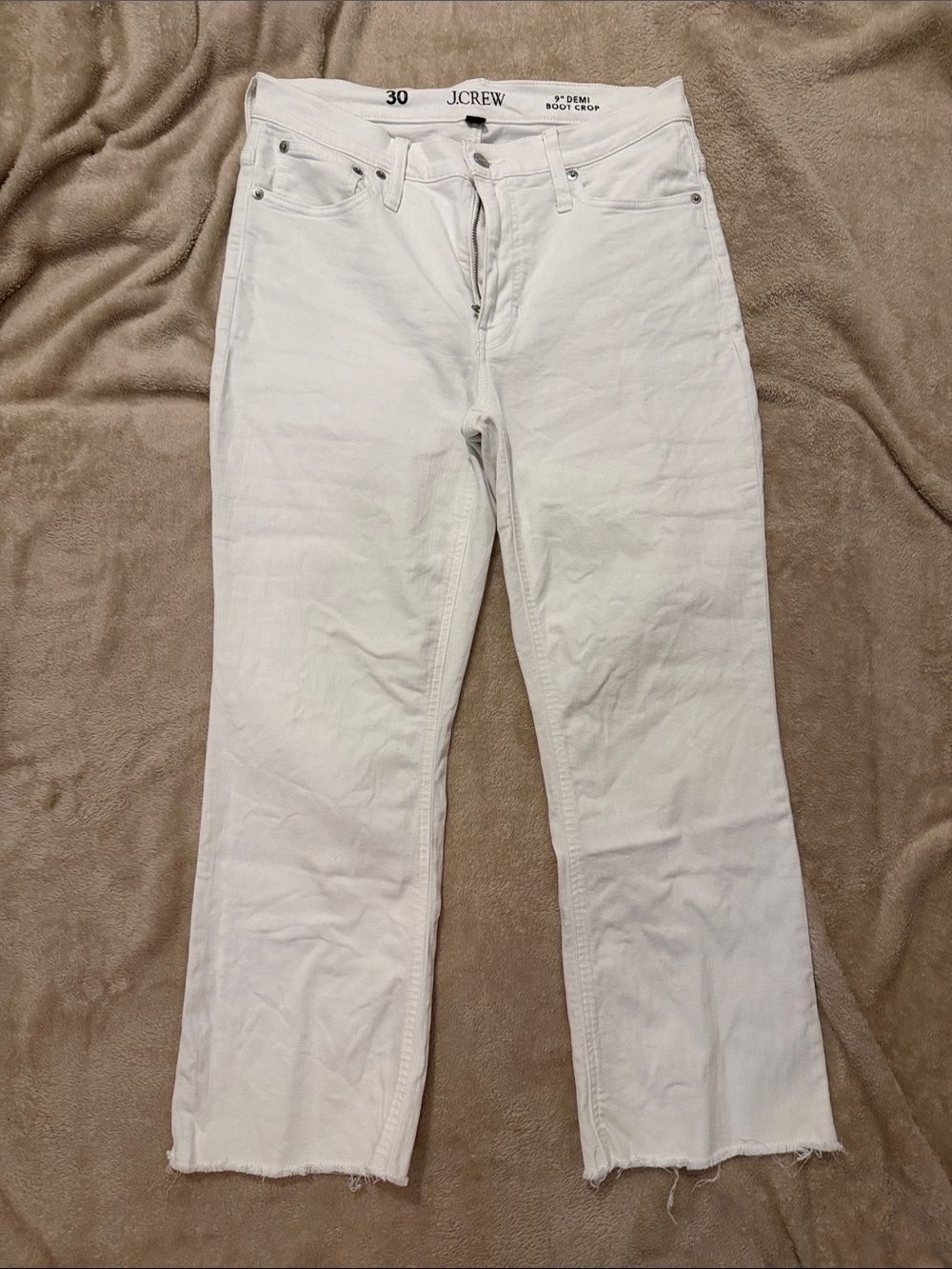 J. Crew White Demi-Boot Cropped Jeans